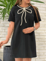 پیراهن یقه جواهردوزی کوتاه