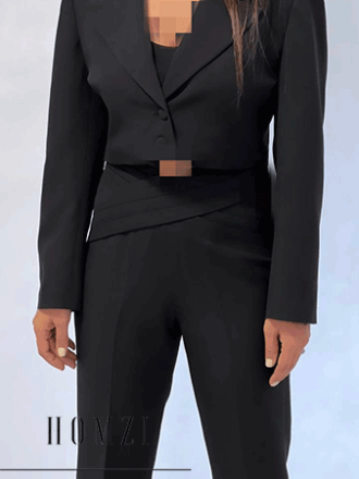 کت و شلوار زنانه مشکی کرپ