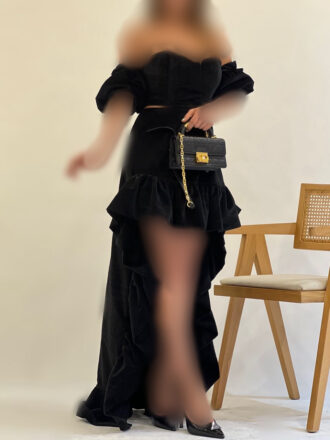 ست نیم تنه و دامن مخمل